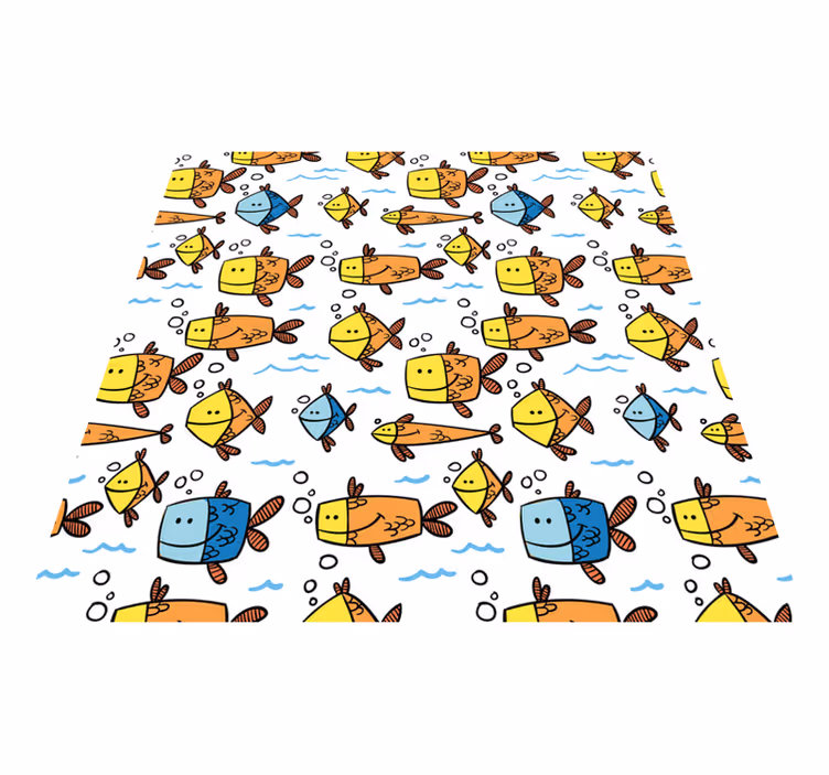 Tapis vinyle animal poissons multicolores style enfant - TenStickers