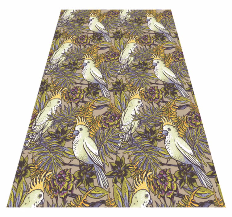 Tapis vinyle animal perroquets amazoniens scandinaves - TenStickers