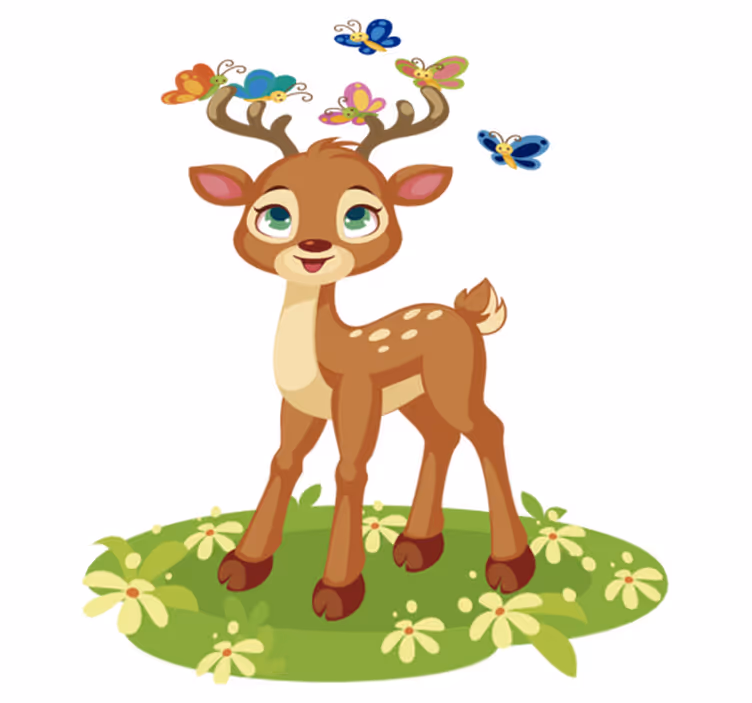 Tapis vinyle animal cerf en cartoon mignon - TenStickers