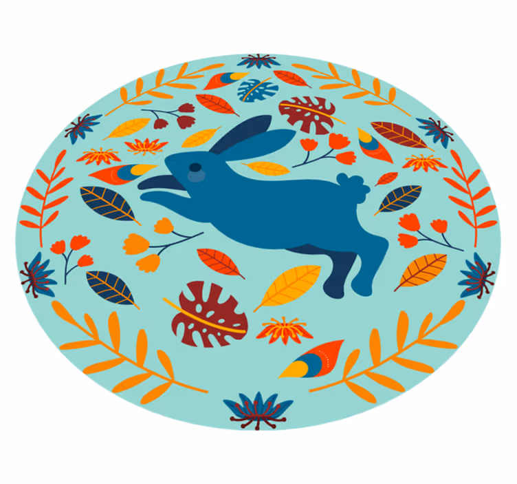 Tapis vinyle animal illustration de lapin amusant - TenStickers