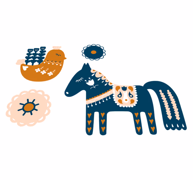 Tapis vinyle animal coloré et folklorique - TenStickers