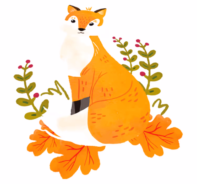 Tapis vinyle animal renard orange espiègle - TenStickers