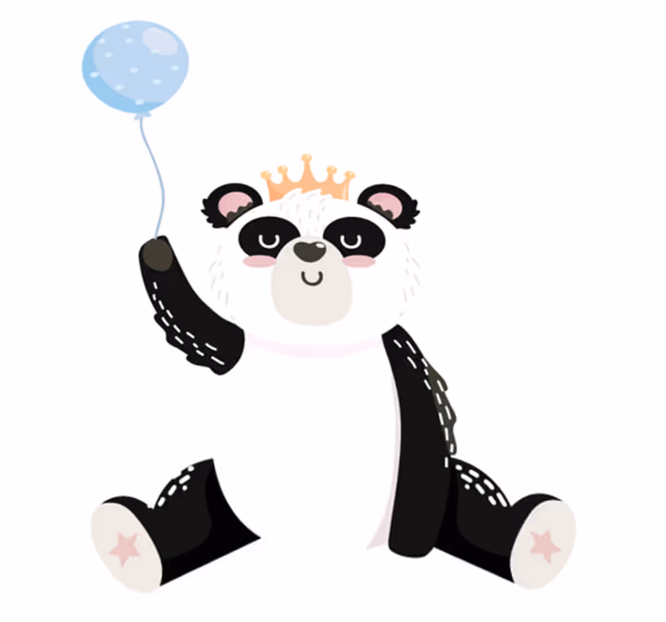 Tapis vinyle animal panda adorable en ballon - TenStickers