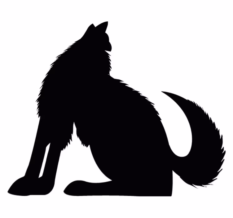 Tapis vinyle animal silhouette de chien assis - TenStickers