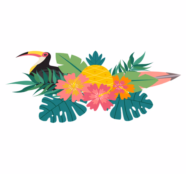 Tapis vinyle animal design oiseau tropical - TenStickers