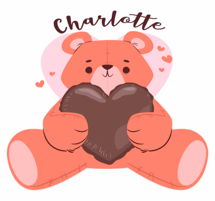 Tapis vinyle animal ours mignon tenant un cœur - TenStickers