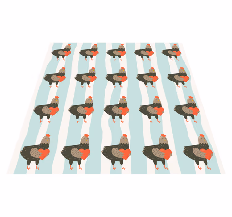 Tapis vinyle animal motif poules charmantes - TenStickers