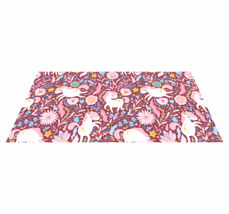 Tapis vinyle animal motif licornes ludiques - TenStickers