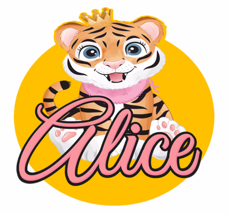 Tapis vinyle animal illustration tigre mignon - TenStickers