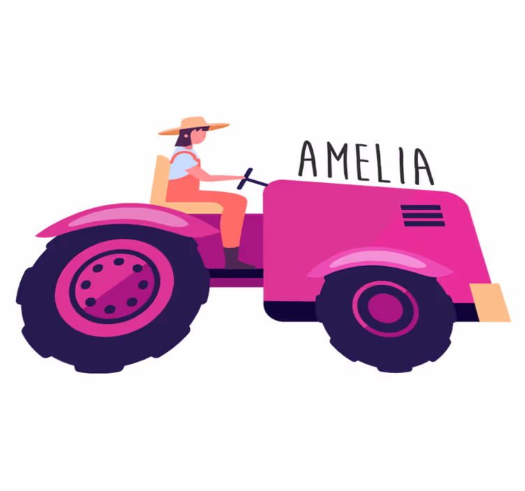 Tapis vinyle animal aventure de tracteur personnalisée - TenStickers