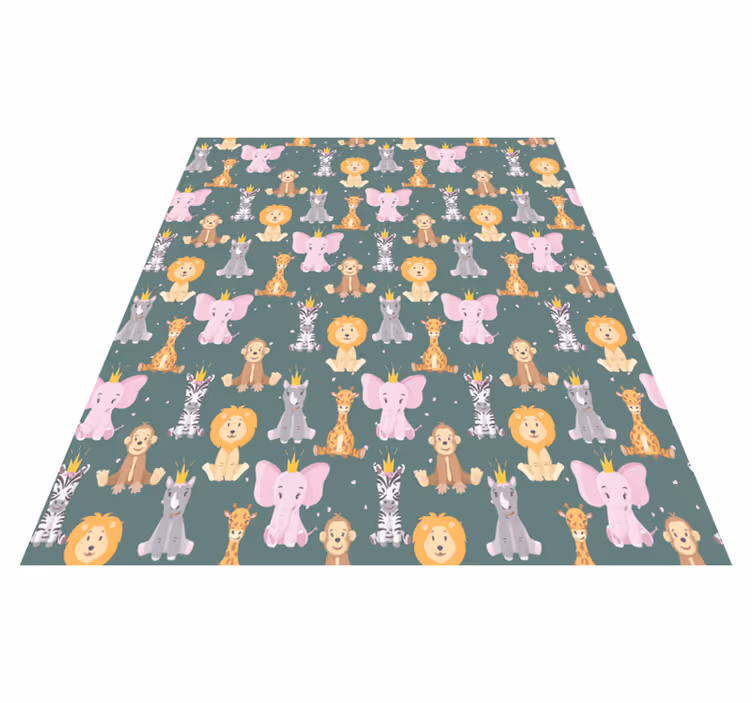 Tapis vinyle animal traits charmants des animaux - TenStickers