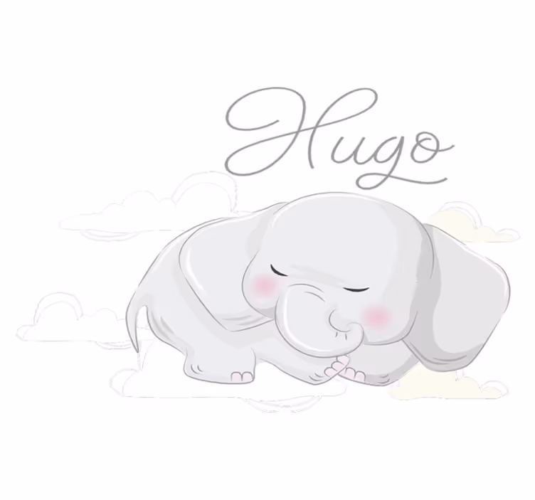 Tapis vinyle animal éléphant dormant dans les nuages - TenStickers