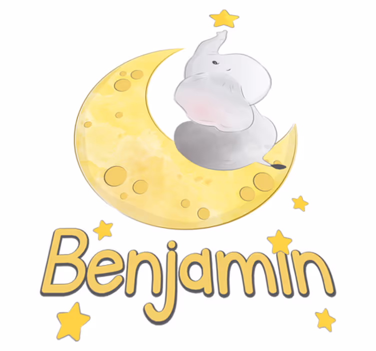 Tapis vinyle animal lune et étoiles avec prénom - TenStickers