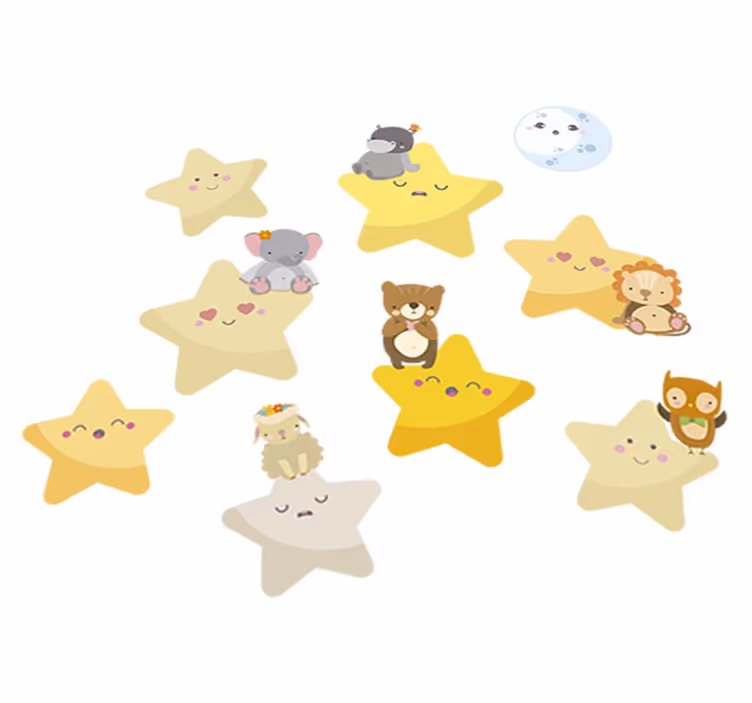 Tapis vinyle animal étoiles pour chambre bébé - TenStickers