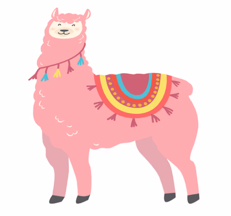 Tapis vinyle animal lama rose - TenStickers