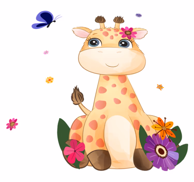 Tapis vinyle animal afrique sauvage girafe fille - TenStickers