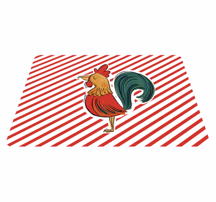 Tapis vinyle animal design original coq coloré - TenStickers