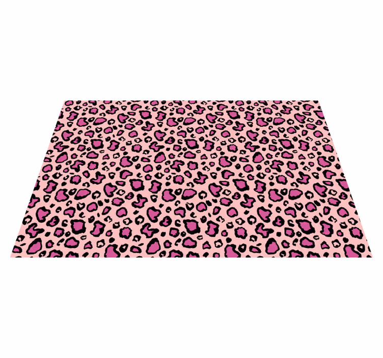 Tapis vinyle animal imitation léopard rose et noir - TenStickers