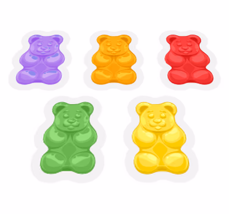 Tapis vinyle animal formes d'ours colorées - TenStickers