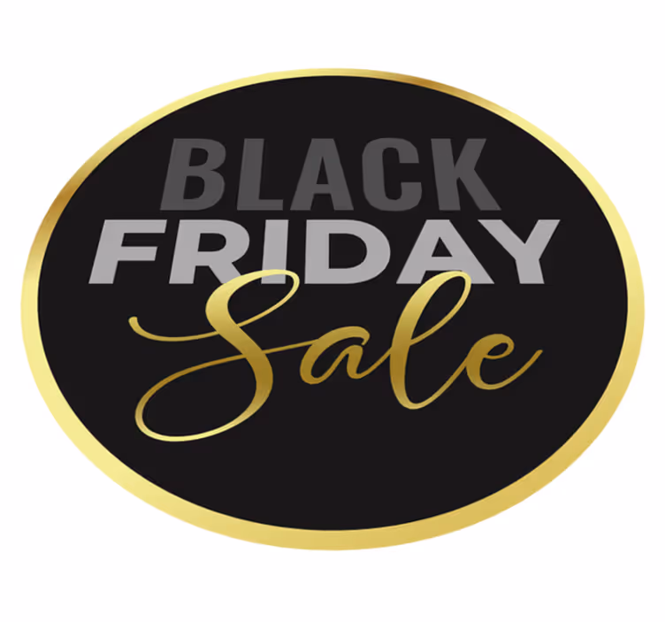 Tapis vinyle black friday fond noir doré - TenStickers