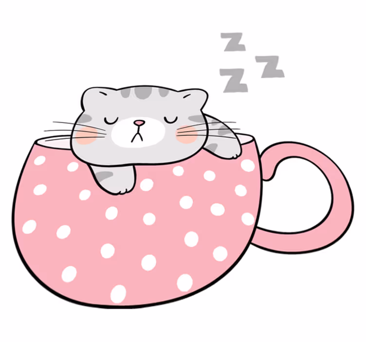 Tapis vinyle animal chat qui dort - TenStickers