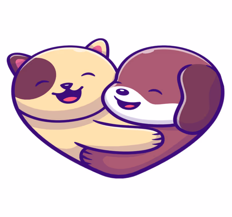 Tapis vinyle animal étreinte d'animaux mignons - TenStickers