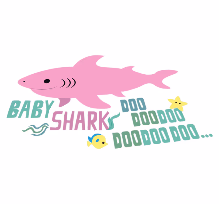 Tapis vinyle animal paroles de baby shark - TenStickers