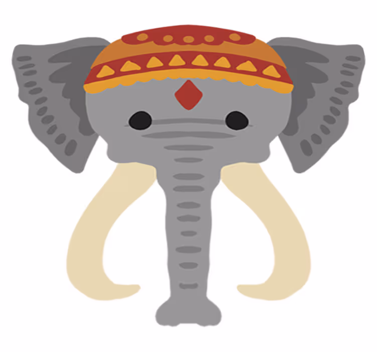 Tapis vinyle animal tête d'éléphant - TenStickers