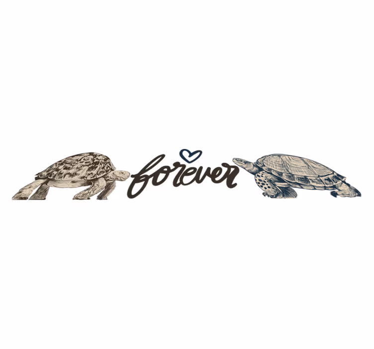 Tapis vinyle animal citation d'amour éternel des tortues - TenStickers