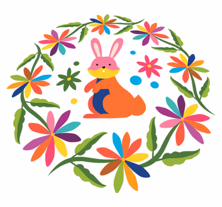 Tapis vinyle animal design lapin coloré - TenStickers