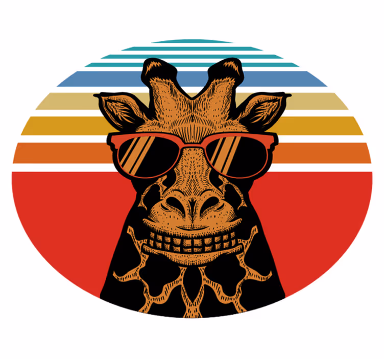 Tapis vinyle animal girafe avec lunettes stylées - TenStickers