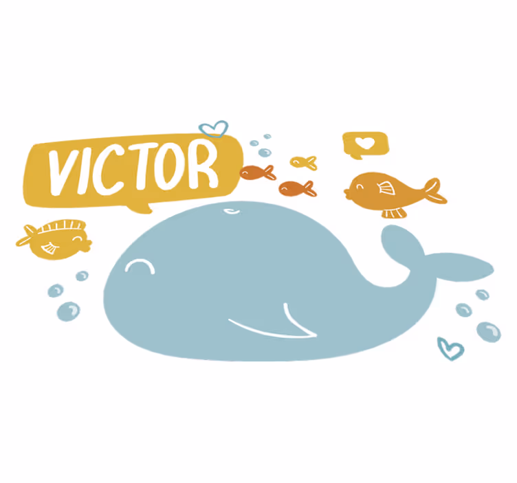Tapis vinyle animal design de baleine mignonne - TenStickers