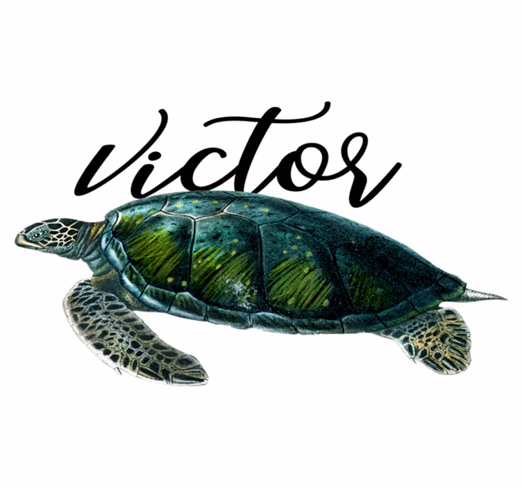 Tapis vinyle animal design de tortue personnalisable - TenStickers