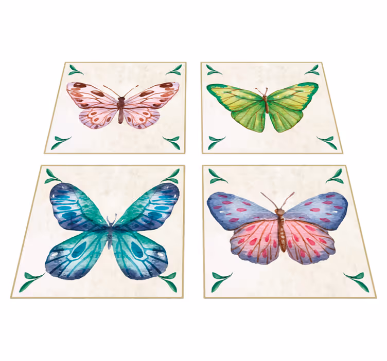 Tapis vinyle animal motifs papillons éclatants - TenStickers