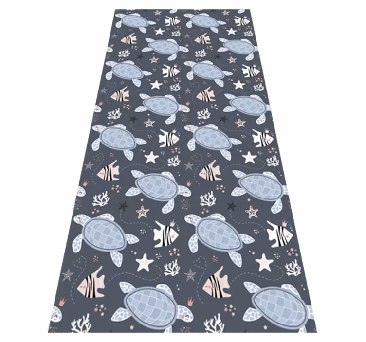 Tapis vinyle animal tortues et poissons sous-marin - TenStickers