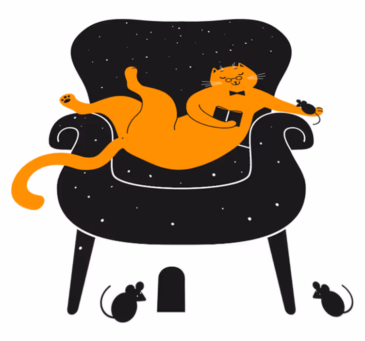 Tapis vinyle animal chat et souris - TenStickers