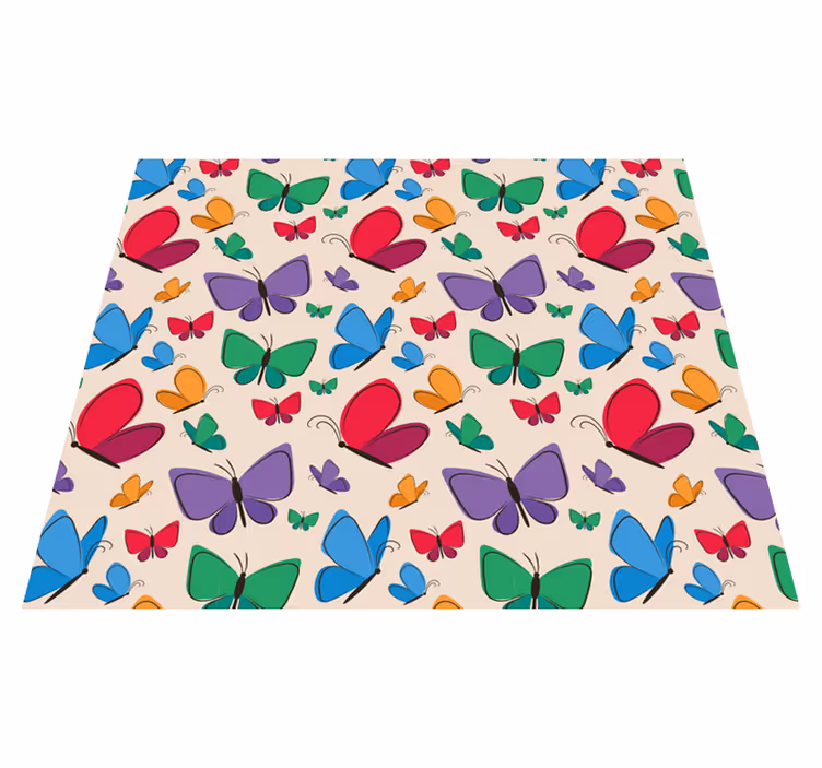 Tapis vinyle animal papillons volants pour enfants - TenStickers