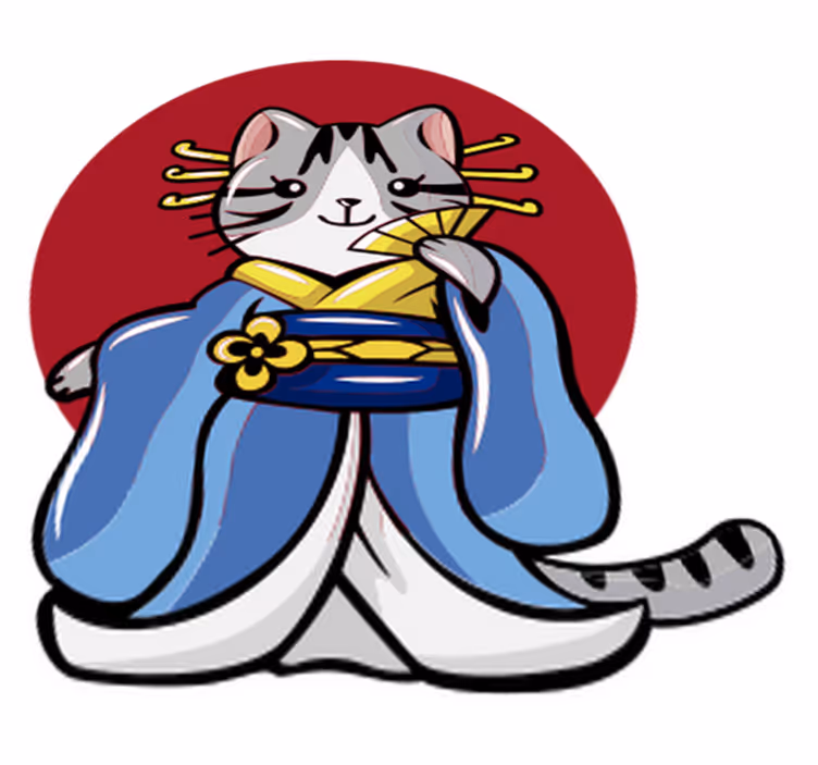 Tapis vinyle animal chat décoratif japonais - TenStickers