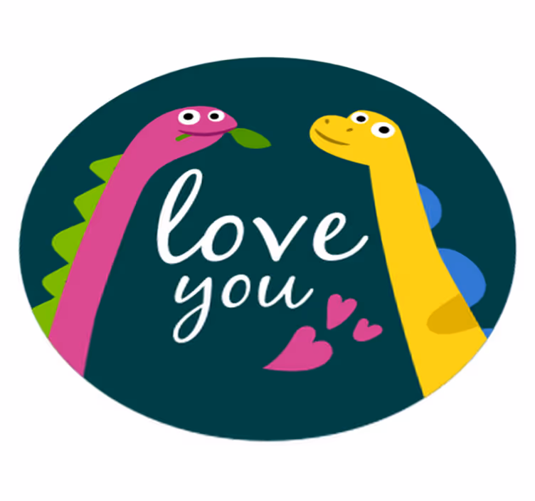 Tapis vinyle animal love you dinosaure - TenStickers