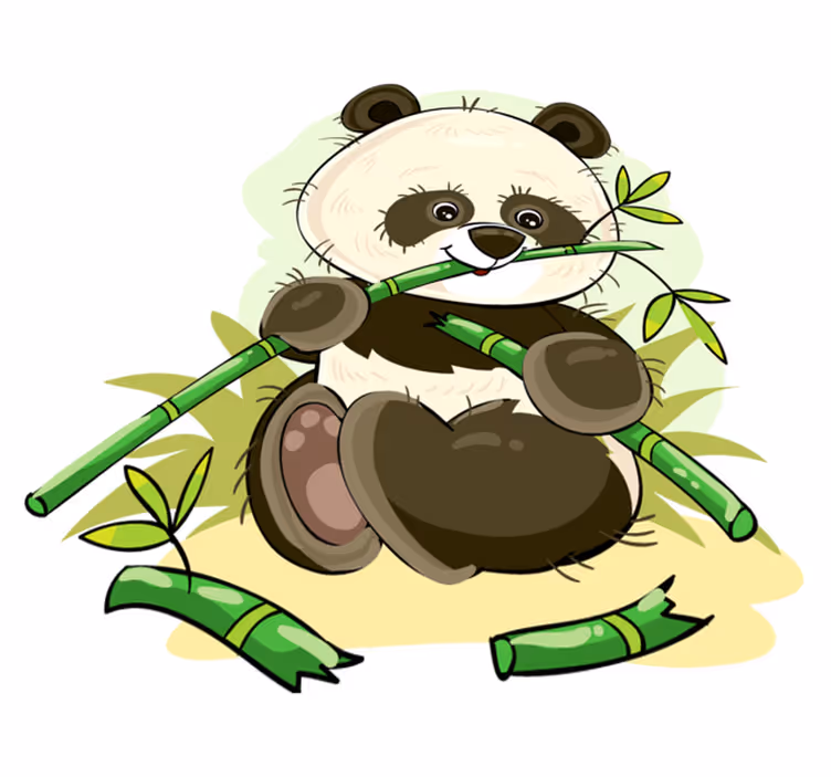 Tapis vinyle animal panda mignon - TenStickers