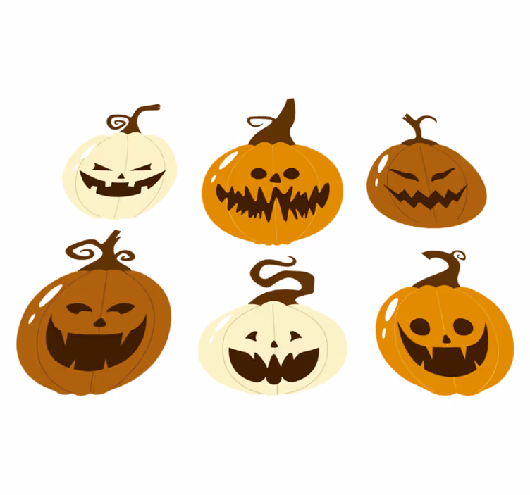 Tapis vinyle halloween kit de citrouilles effrayantes - TenStickers