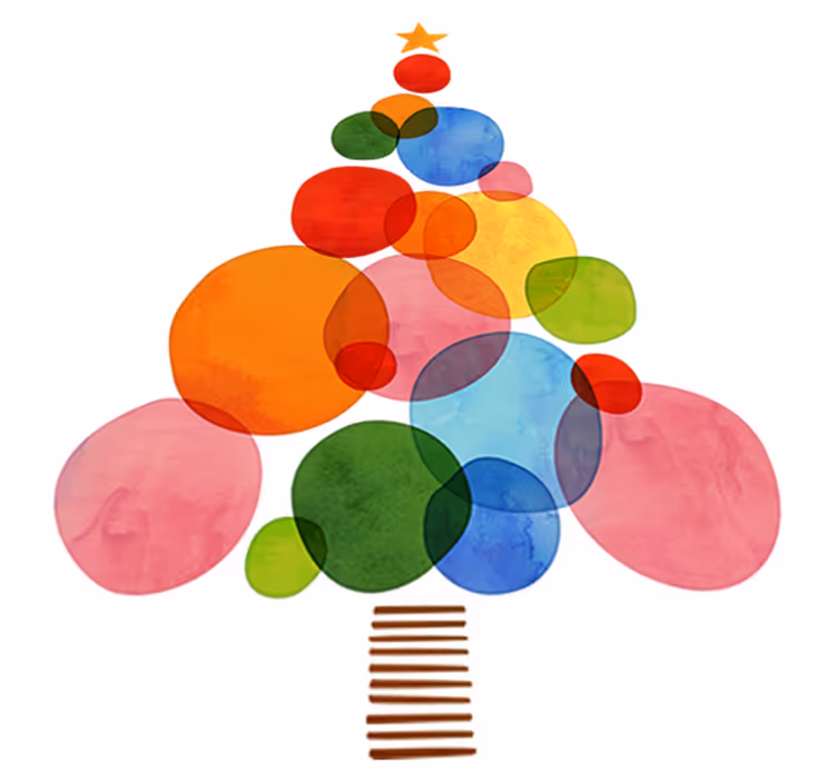Tapis vinyle noël aquarelle colorée - TenStickers