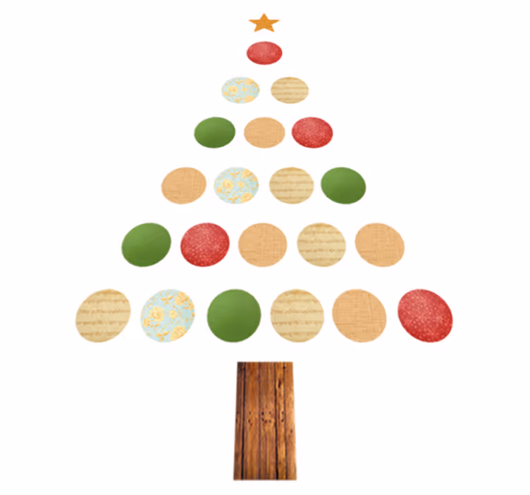 Tapis vinyle noël arbre coloré - TenStickers
