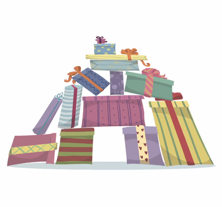 Tapis vinyle noël montagne de cadeaux - TenStickers
