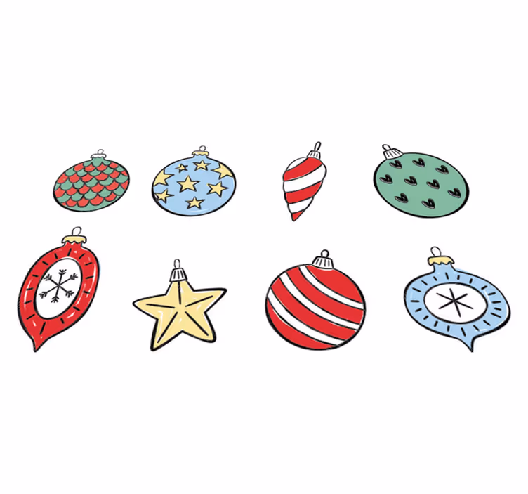 Tapis vinyle noël boules de noël vintage - TenStickers