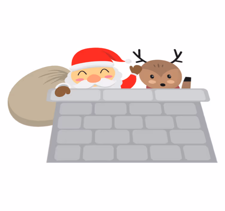 Tapis vinyle noël père noël et rennes - TenStickers