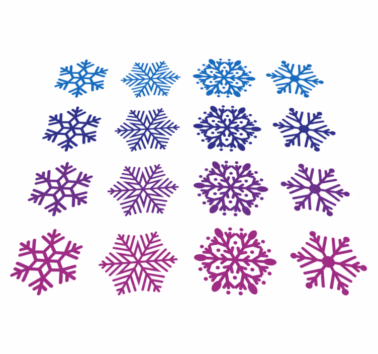 Tapis vinyle noël flocons violets et bleus - TenStickers