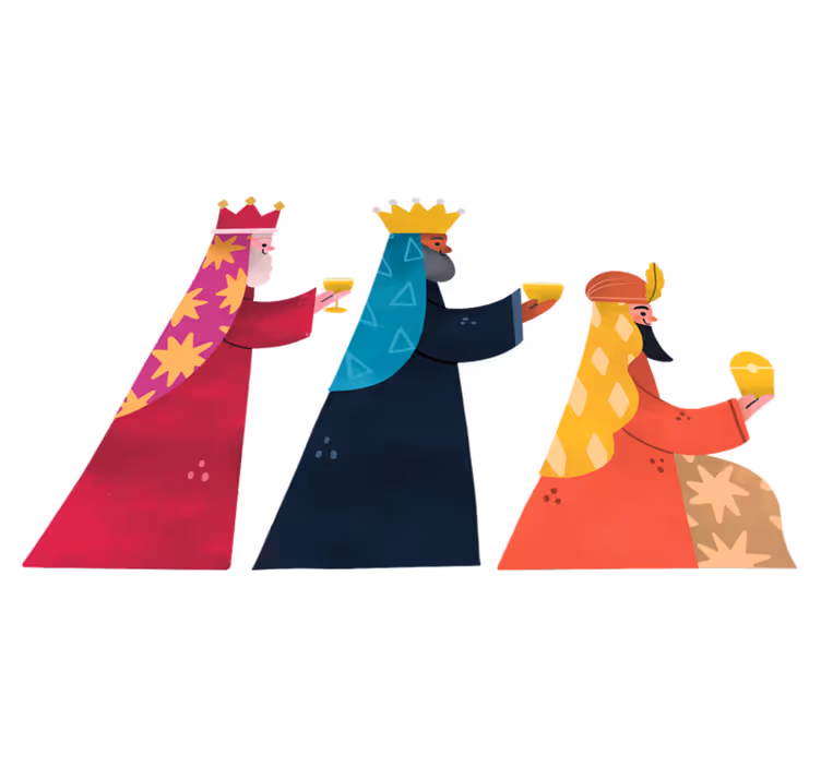 Tapis vinyle noël rois mages aquarelle - TenStickers