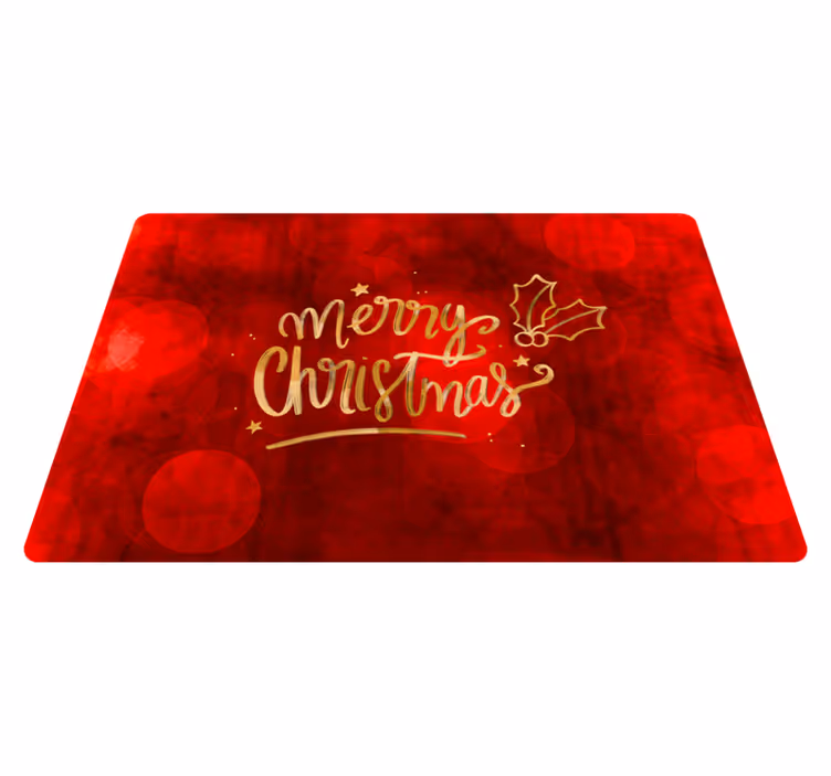 Tapis vinyle noël joyeux noël en rouge - TenStickers