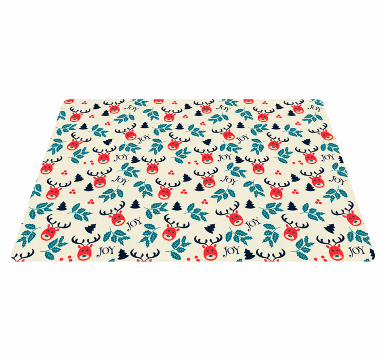Tapis vinyle noël joie et renne ordinateur portable - TenStickers